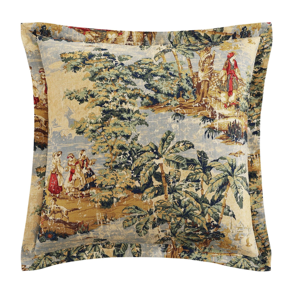 Provence Washed Linen Euro Sham, 27" x 27", 1PC