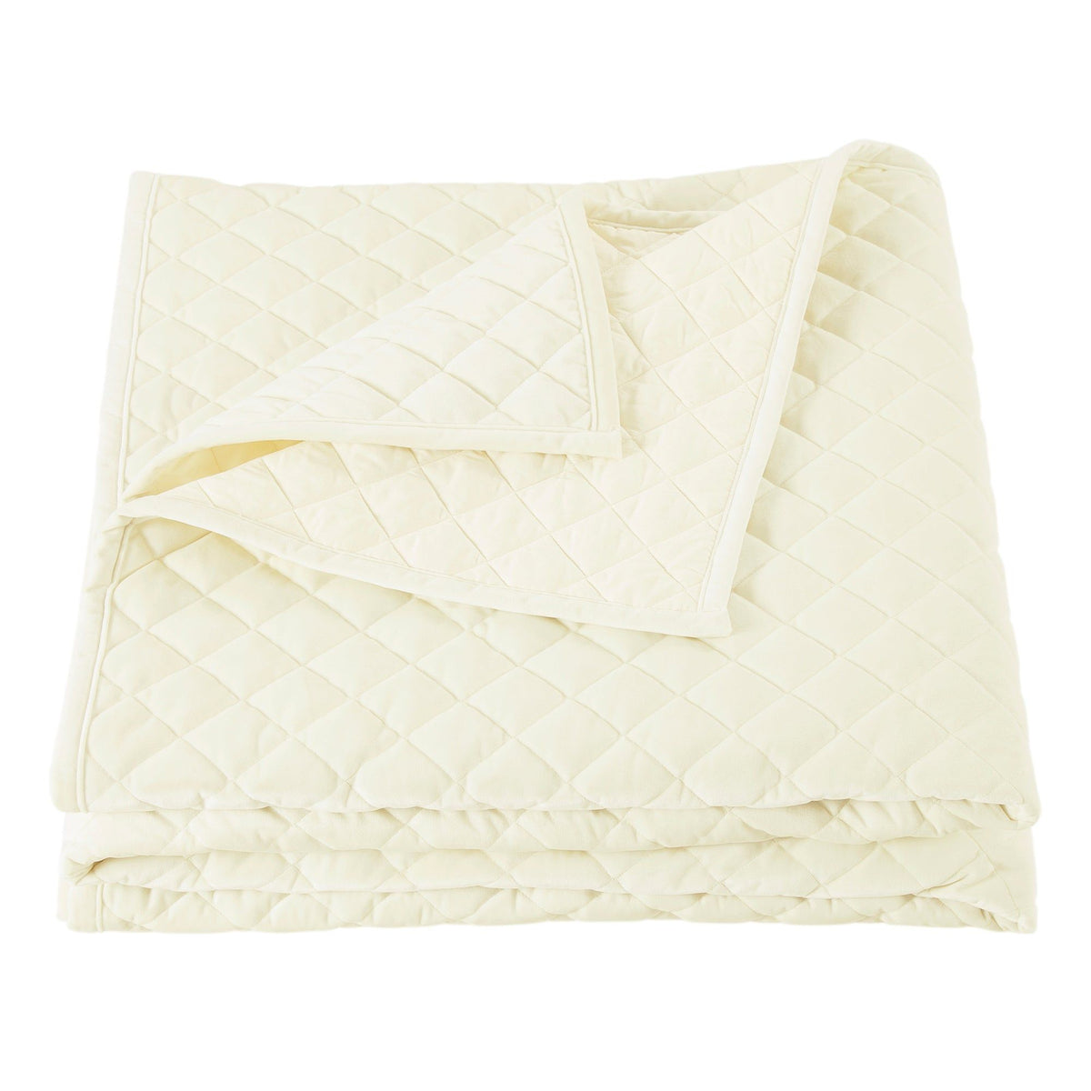 Velvet Diamond Quilt, Twin, Cream, 1PC
