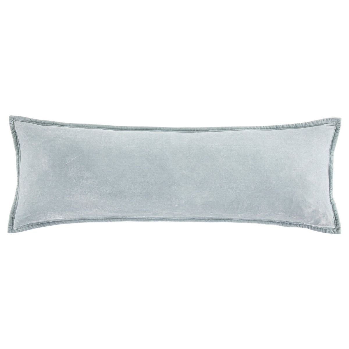 Stella Faux Silk Velvet Long Lumbar Pillow, 14" x 42", Icy Blue, 1PC