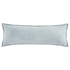 Stella Faux Silk Velvet Long Lumbar Pillow, 14" x 42", Icy Blue, 1PC