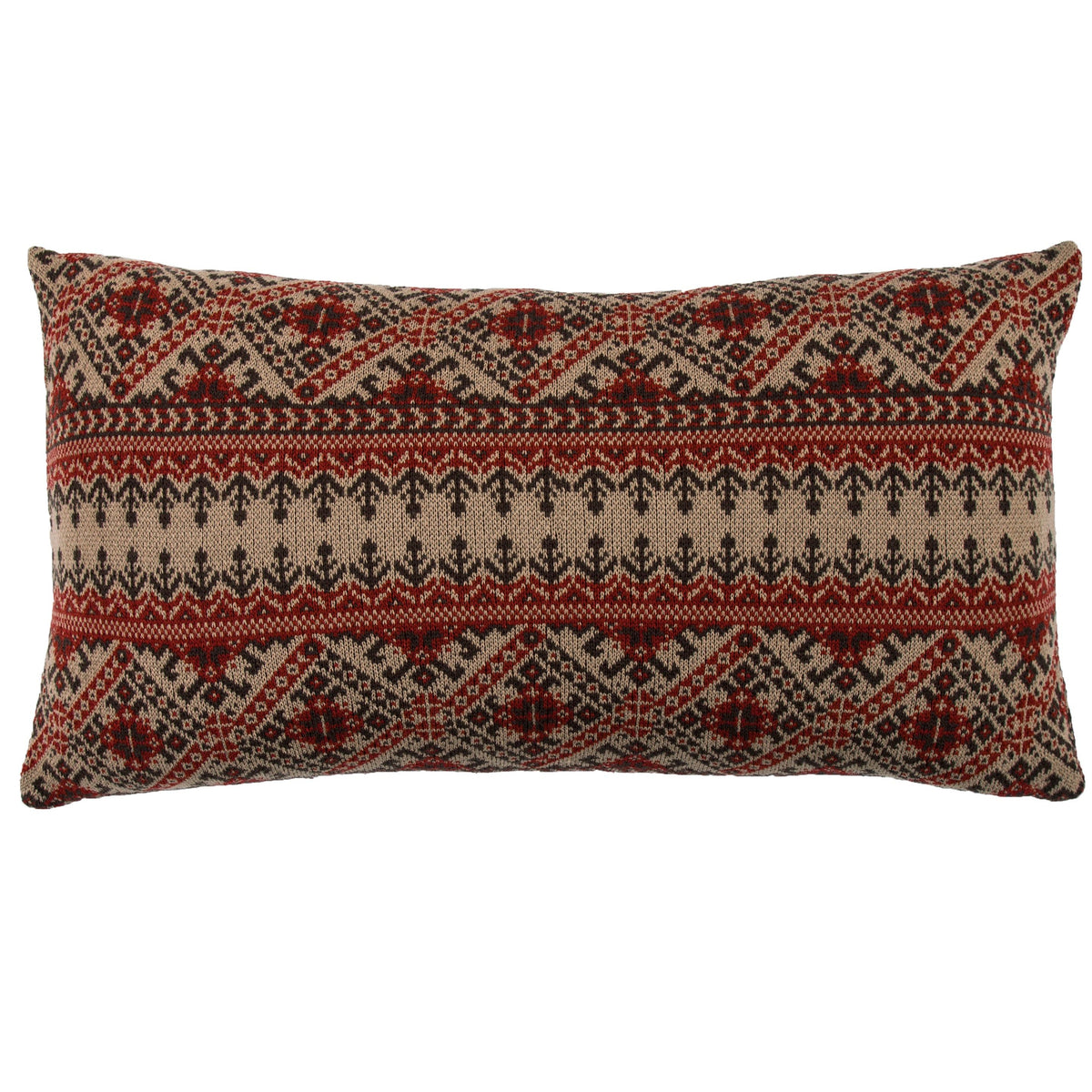 Fair Isle Rustic Red Knit Body Pillow, 21" x 35", 1PC