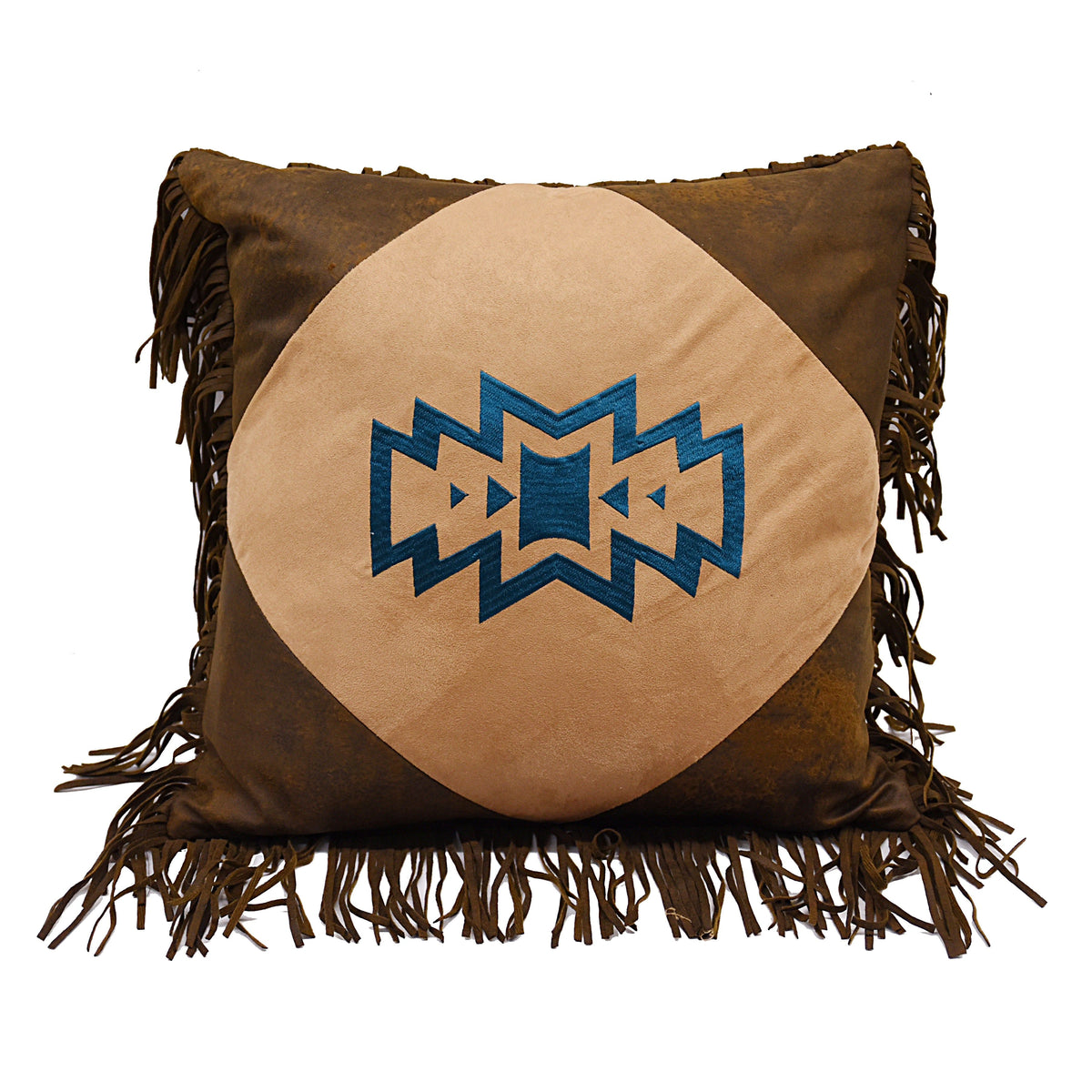 Southwest Fringed Emblem Throw Pillow, 18" x 18", 1PC