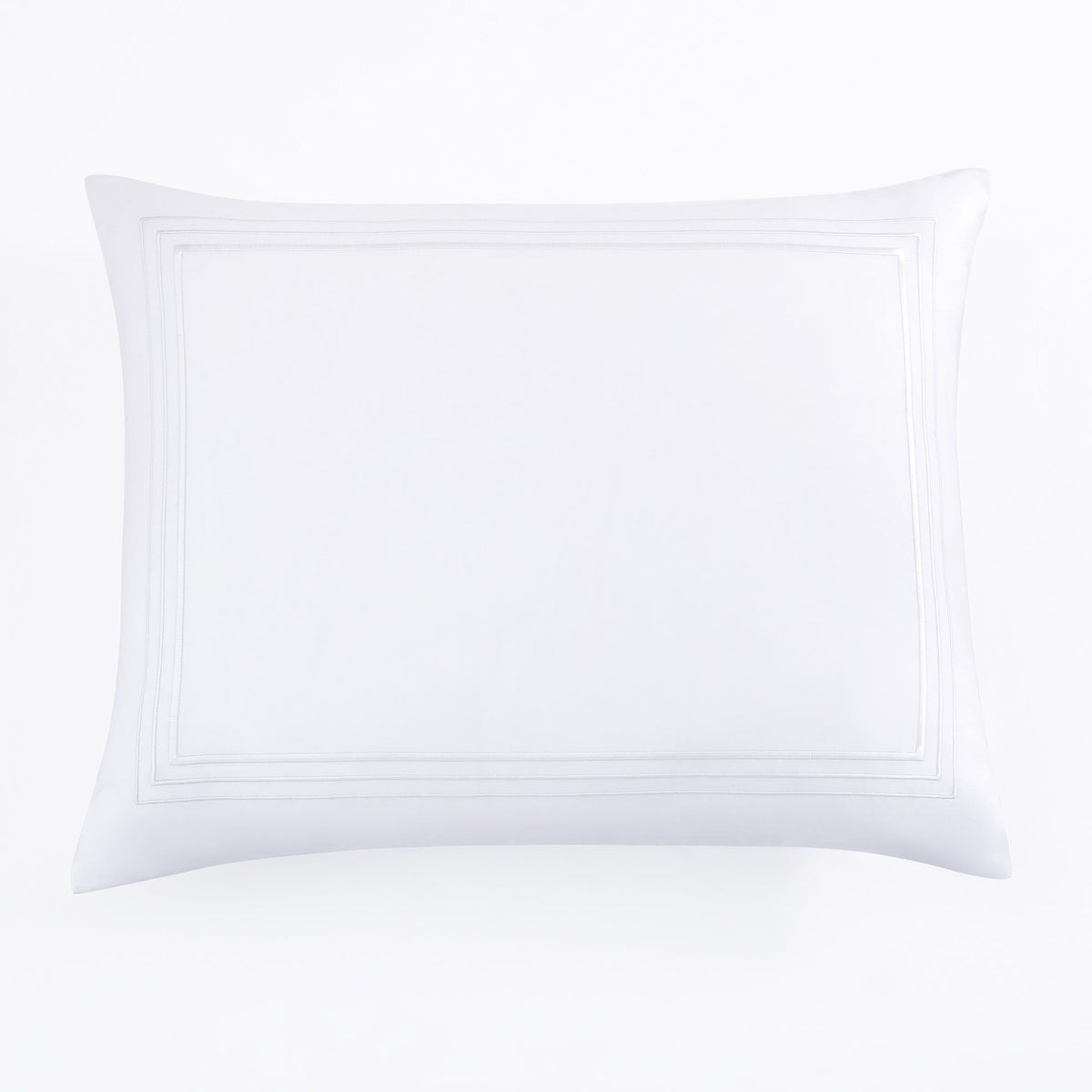 Embroidered Border Pillow Sham, 20" x 30", White, 2PC