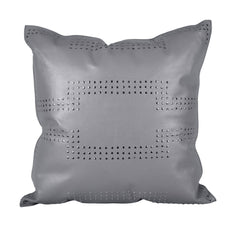 Genuine Leather Geometric Studded Throw Pillow, 20" x 20", 1PC