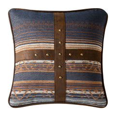Estes Chenille Pillow, 18" x 18", Blue, 1PC