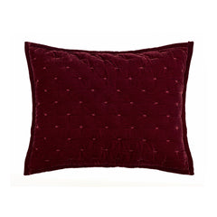 Stella Faux Silk Velvet Pillow Sham, 21" x 34", Garnet Red, 1PC