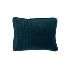 Stonewashed Cotton Velvet Boudoir Pillow, 12" x 16", Deep Blue, 1PC