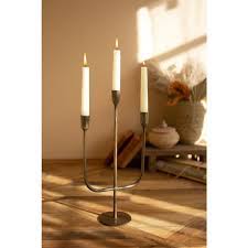 3 tiered  antique  brass taper candelabra