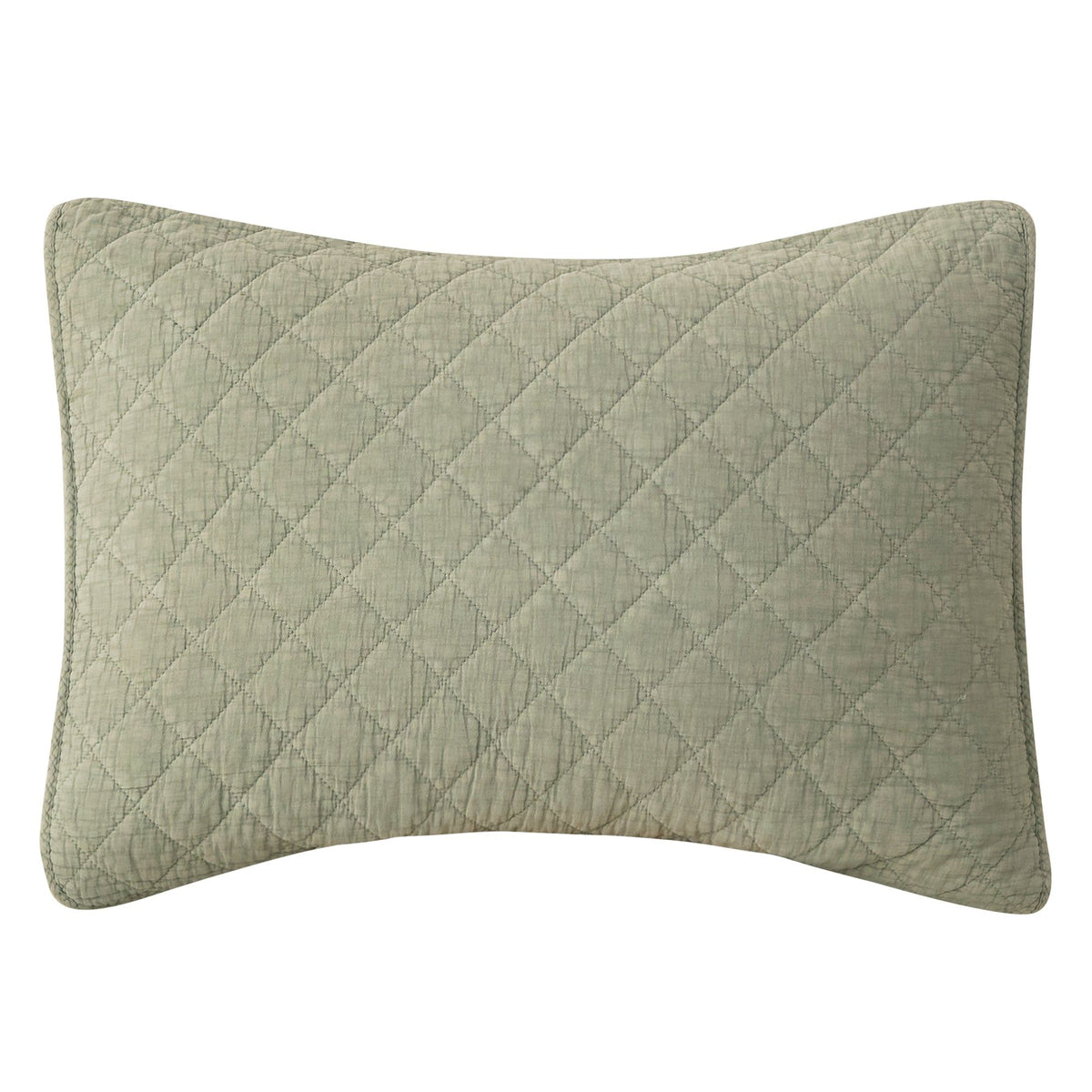 Stonewashed Cotton Gauze Pillow Sham, 21" x 34", Celadon, 1PC