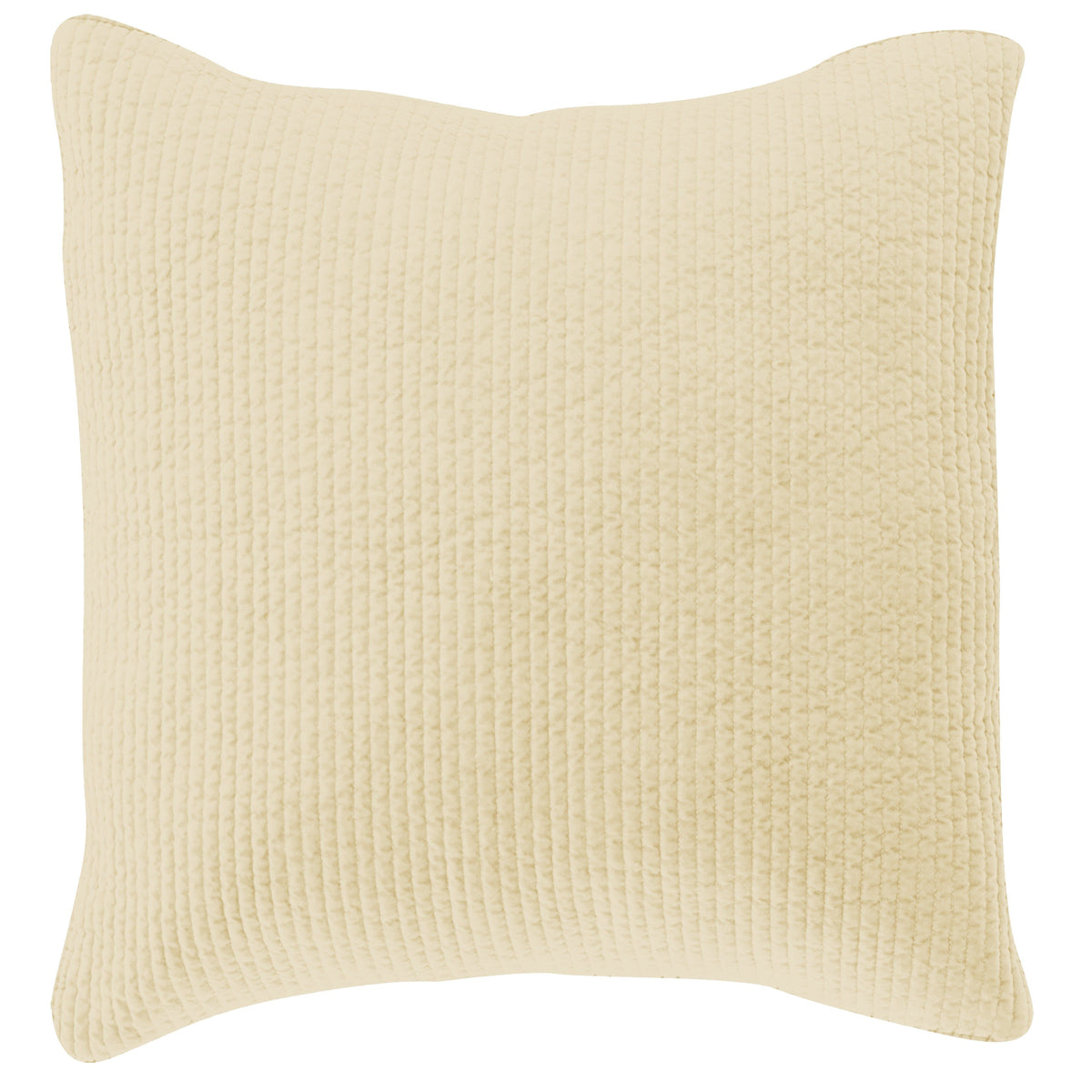 Stonewashed Cotton Velvet Quilted Euro Sham, 27" x 27", Light Tan, 1PC