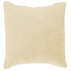Stonewashed Cotton Velvet Quilted Euro Sham, 27" x 27", Light Tan, 1PC