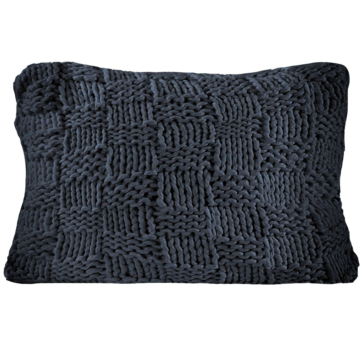 Chess Knit Dutch Euro Pillow, 28" x 38", Navy, 1PC