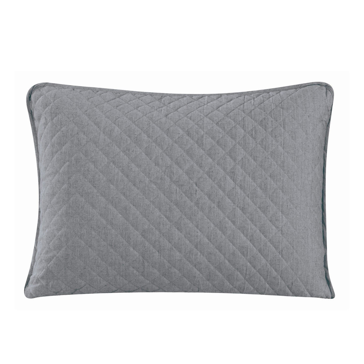Anna Diamond Quilted Pillow Sham Set, 21" x 34", Gray, 2PC
