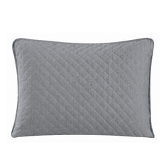 Anna Diamond Quilted Pillow Sham Set, 21" x 34", Gray, 2PC