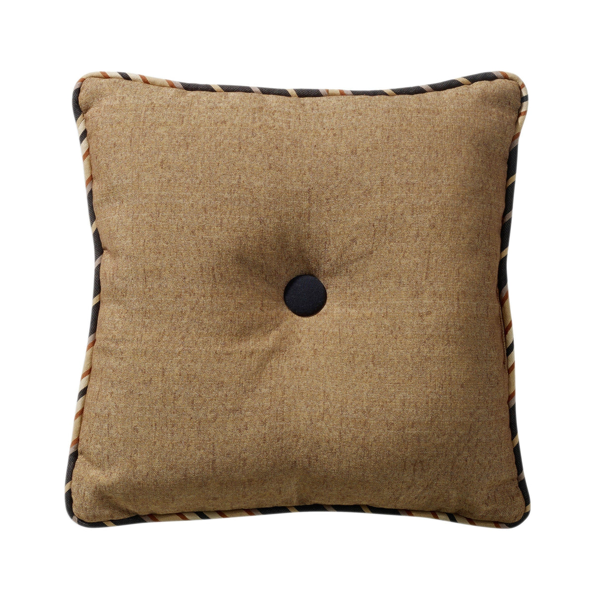 Ashbury Black & Tan Tufted Throw Pillow, 18" x 18", 1PC