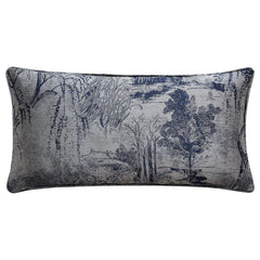 Pastoral Jacquard Lumbar Decorative Pillow, 14" x 26", Silver, 1PC