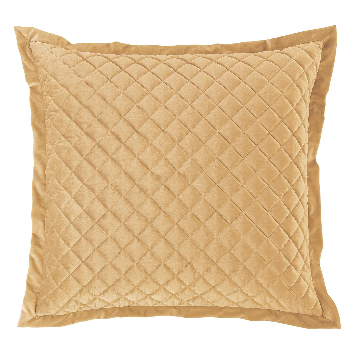 Velvet Diamond Quilted Euro Sham, 27" x 27", Gold, 1PC
