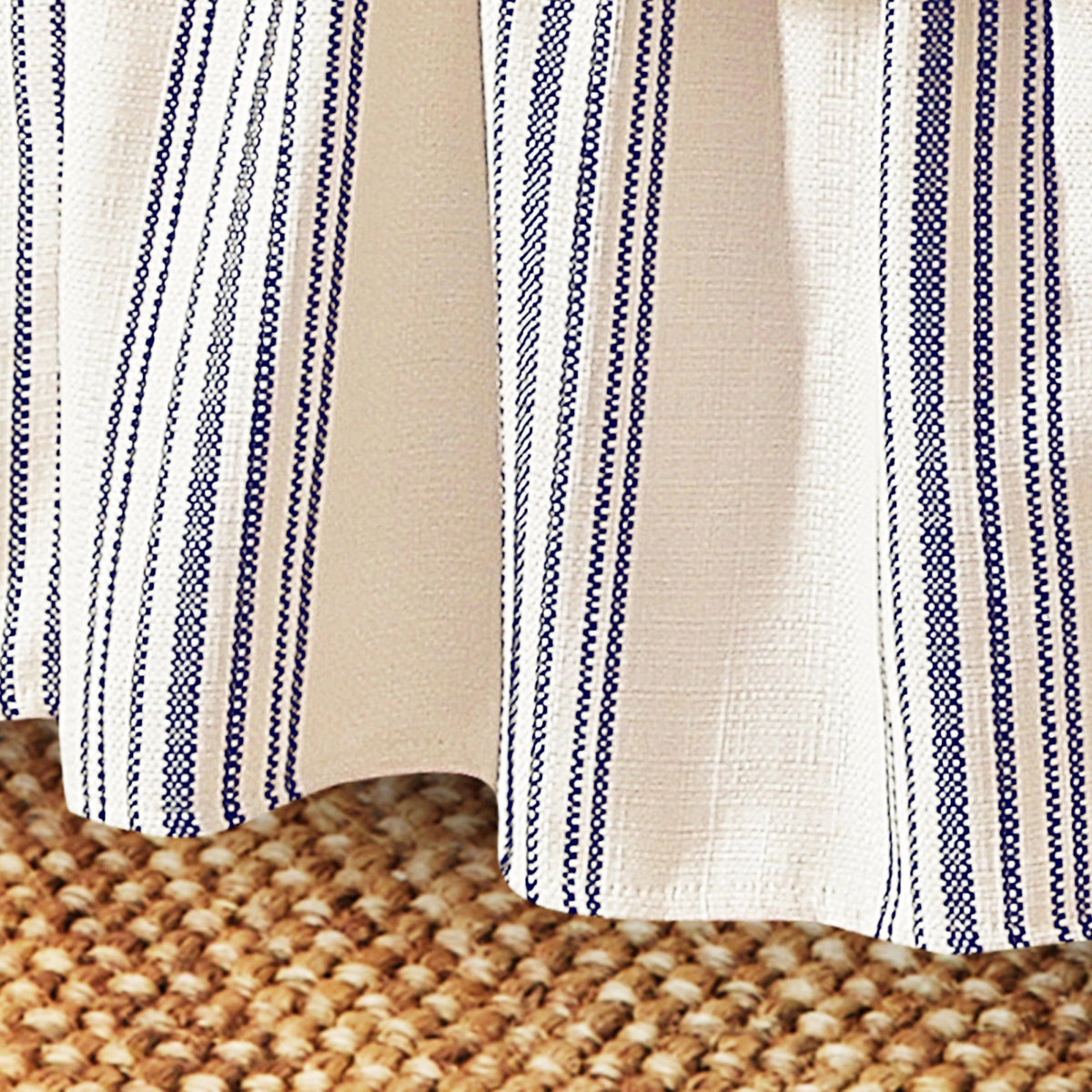 Prescott Stripe Bed Skirt, Queen, Navy, 1PC