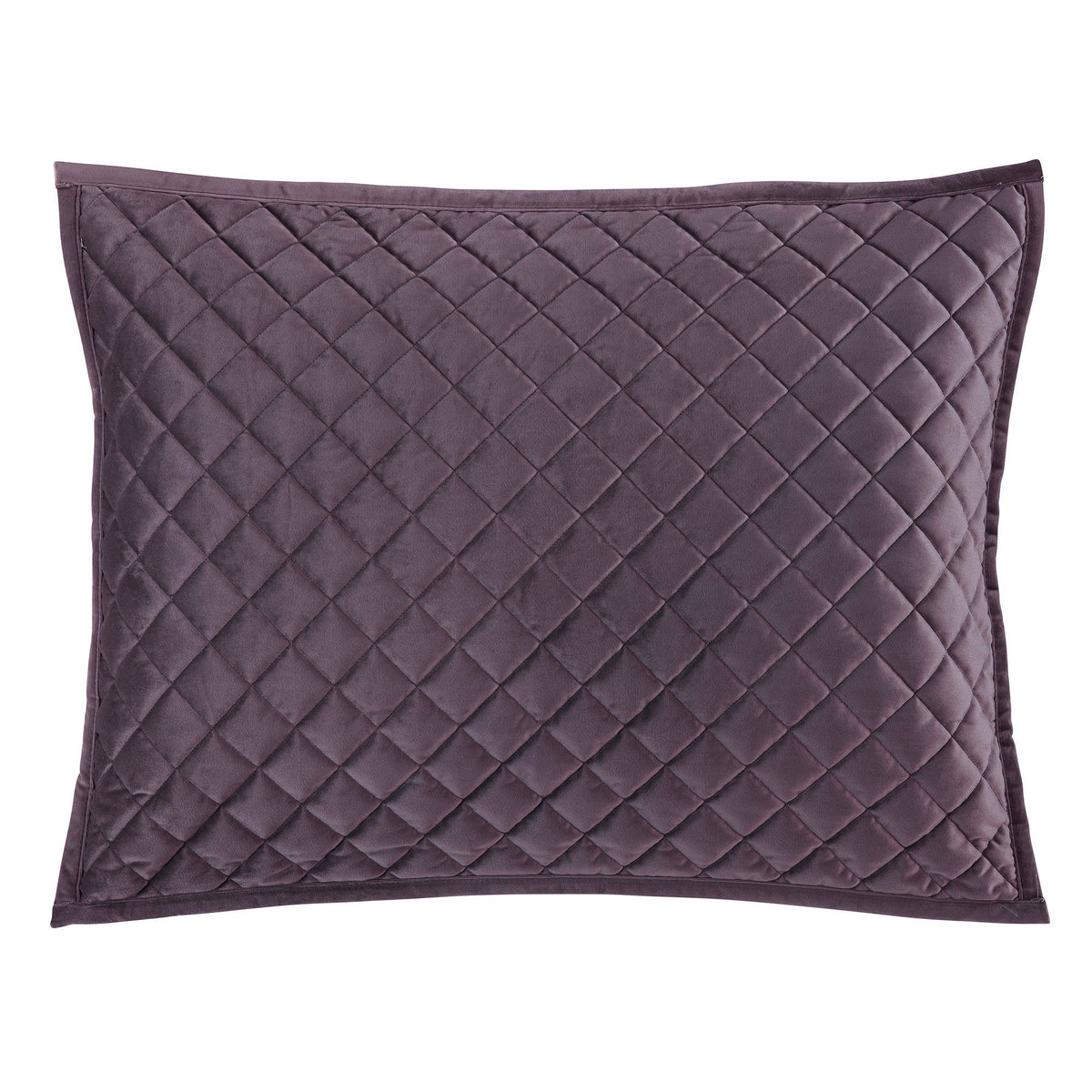 Velvet Diamond Quilted Pillow Sham Set, 21" x 27", Amethyst, 2PC