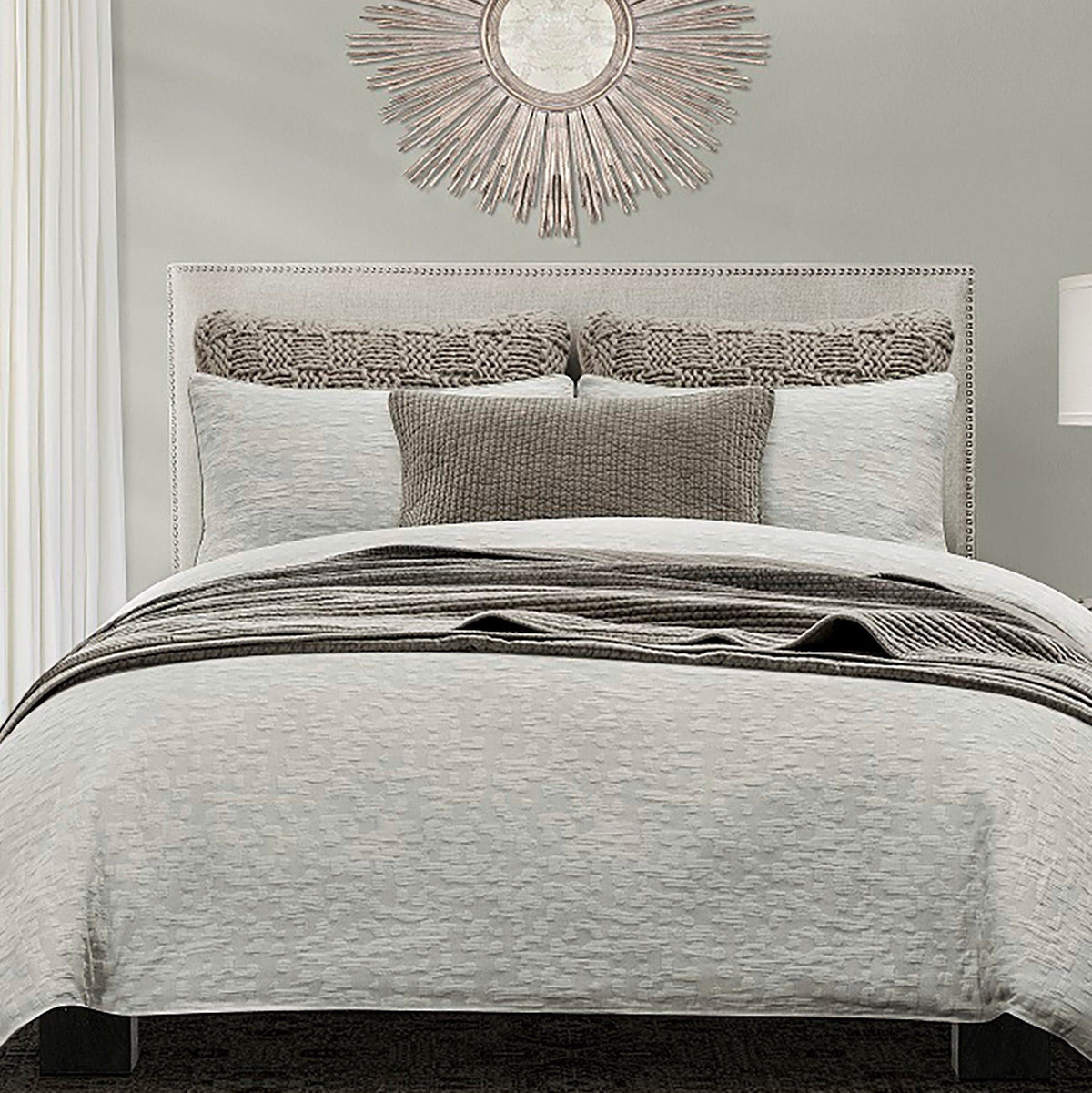 Porto Matelassé Comforter Set, Super King, Light Taupe, 3PC