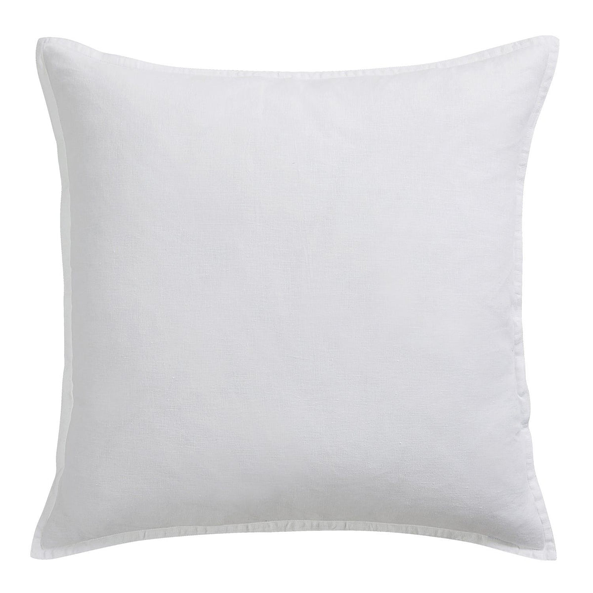 100% French Flax Linen Euro Sham, 27" x 27", White, 1PC