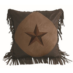 Laredo Diamond Shape Star Pillow, 18" x 18", Dark Tan, 1PC