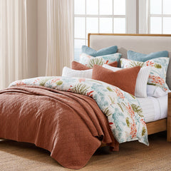 Oceania Duvet Cover Set, Super King, Coral, 3PC