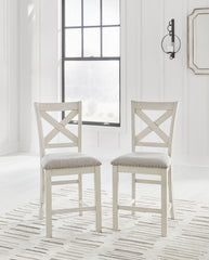 Robbinsdale - Antique White - Upholstered Barstool (Set of 2)