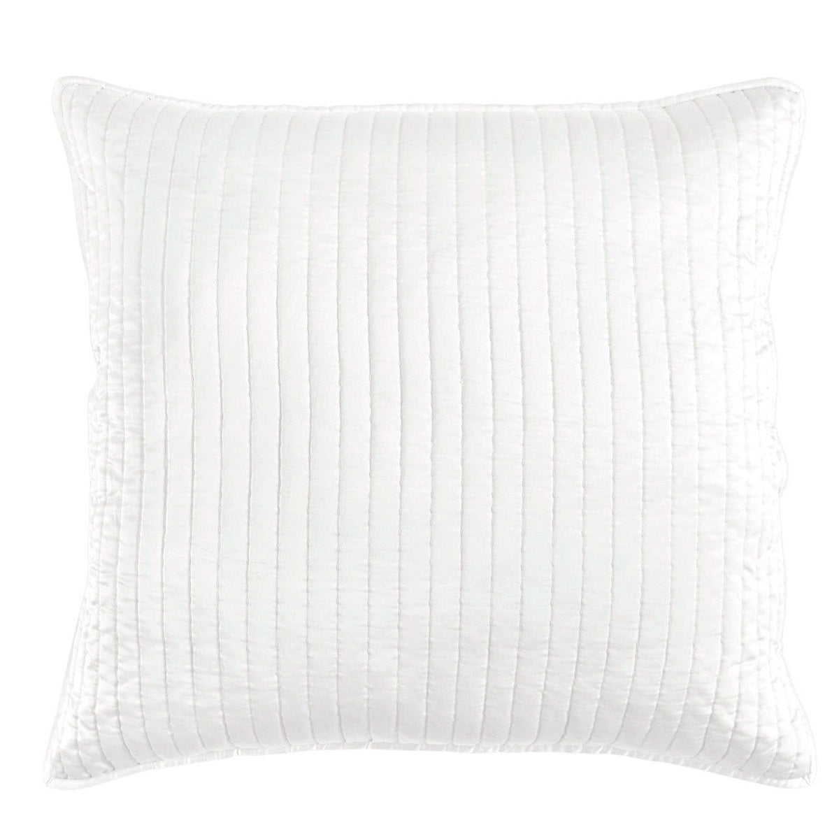 Satin Channel Quilted Euro Sham, 27" x 27", White, 1PC