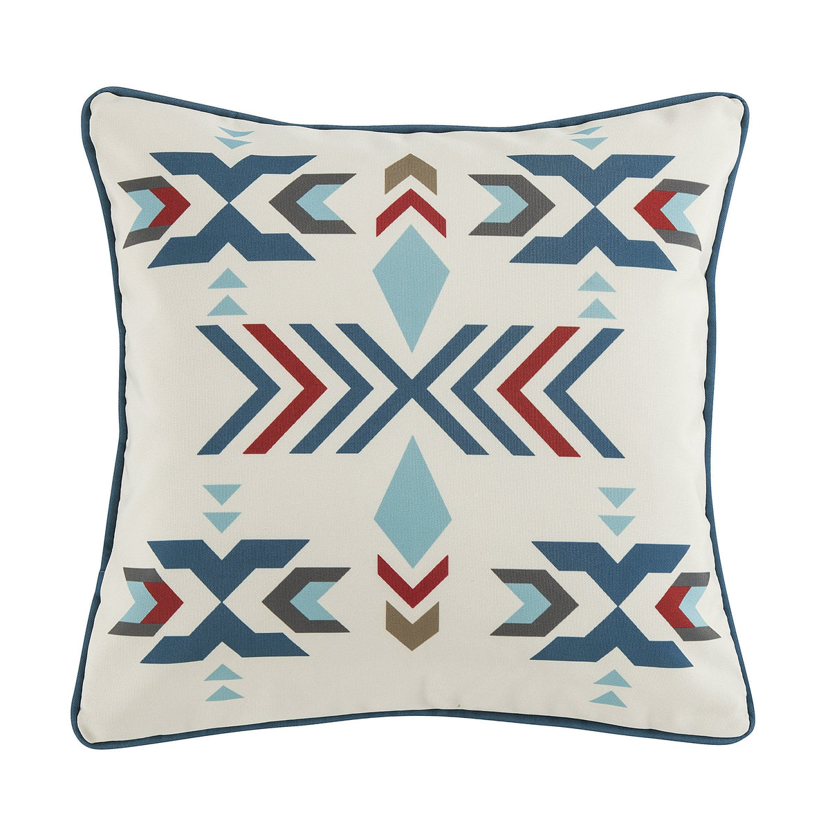 Spirit Valley Indoor/Outdoor Pillow, 20" x 20", Turquoise, 1PC, 2 MOQ