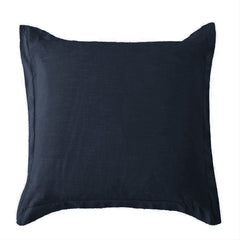 Luna Washed Linen Tailored Euro Sham, 27" x 27", Navy, 1PC