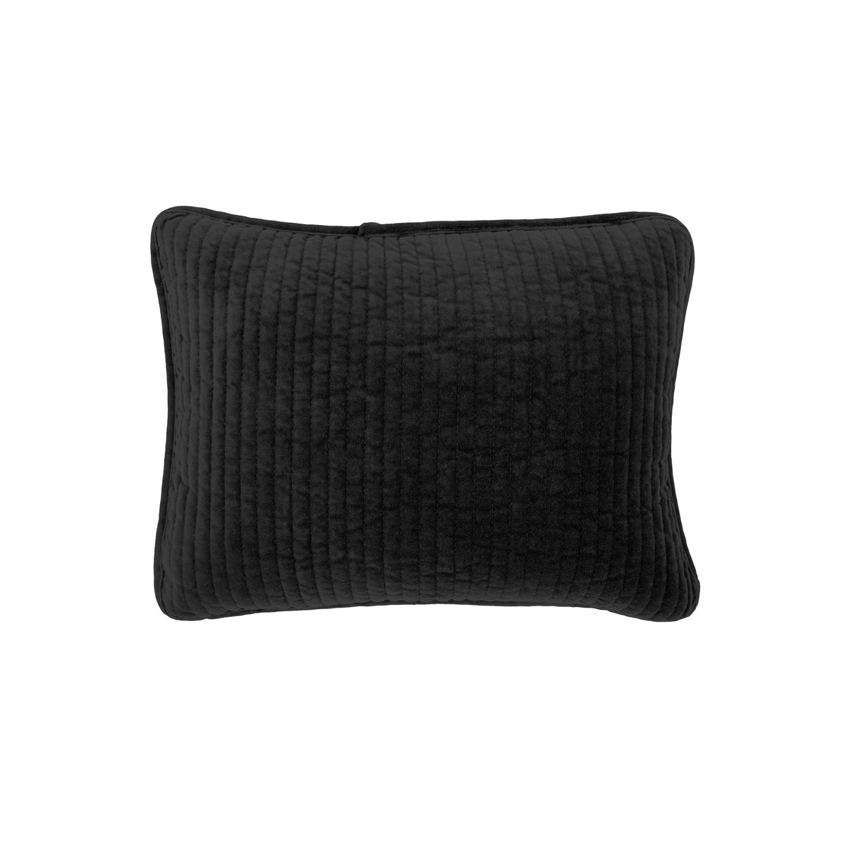 Stonewashed Cotton Velvet Boudoir Pillow, 12" x 16", Black, 1PC