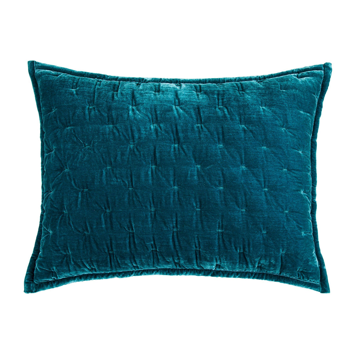 Stella Faux Silk Velvet Pillow Sham, 21" x 34", Teal, 1PC