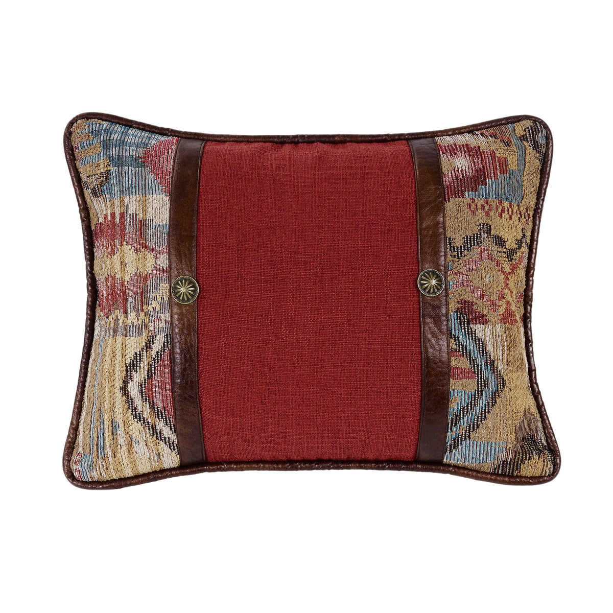 Ruidoso Chenille Geometric Oblong Pillow with Conchos, 16" x 21", 1PC