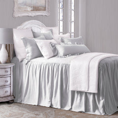 Luna Washed Linen Bedspread Set, Super Queen, Light Gray, 3PC