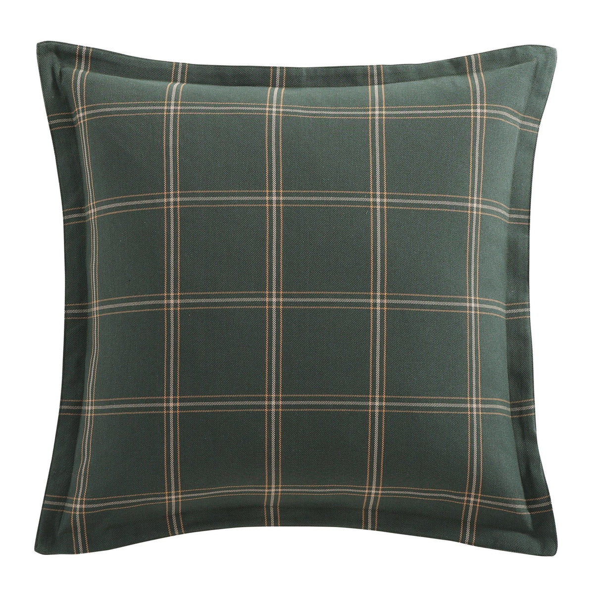 Windowpane Plaid Euro Sham, 27" x 27", Hunter Green, 1PC