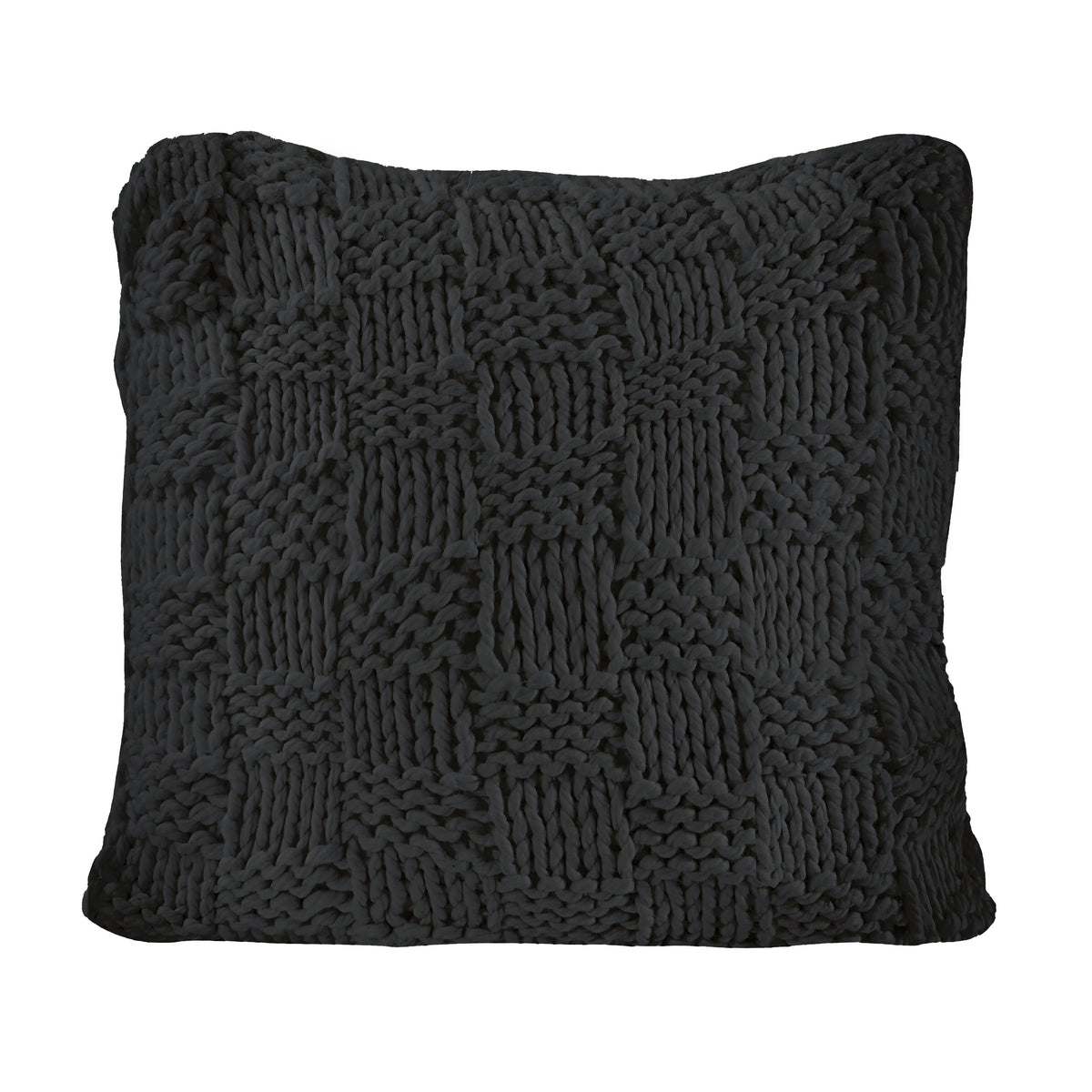 Chess Knit Euro Pillow, 27" x 27", Black, 1PC