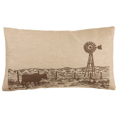 Windmill Burlap Lumbar Pillow, 16" x 26", 1PC