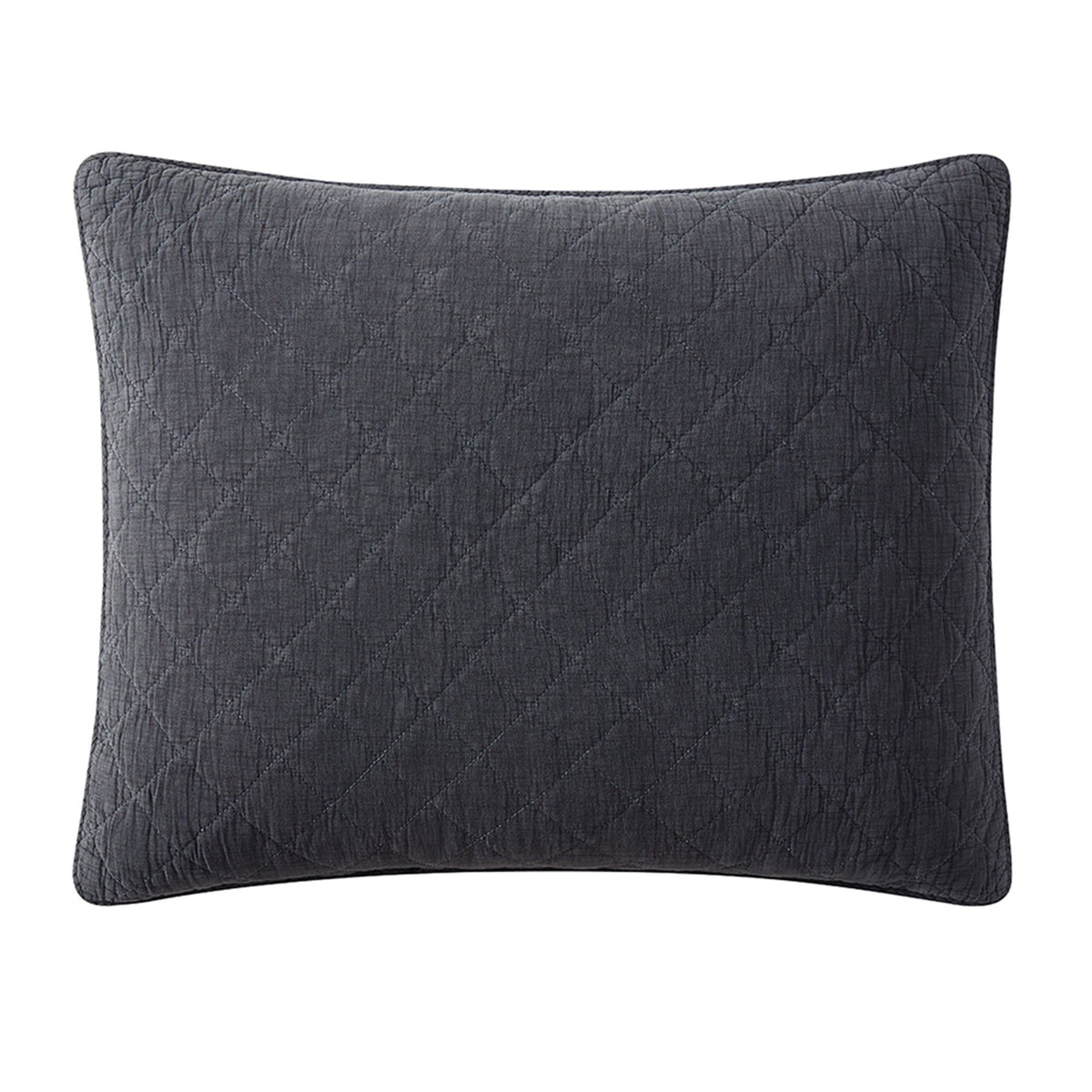 Stonewashed Cotton Gauze Pillow Sham, 21" x 27", Charcoal, 1PC