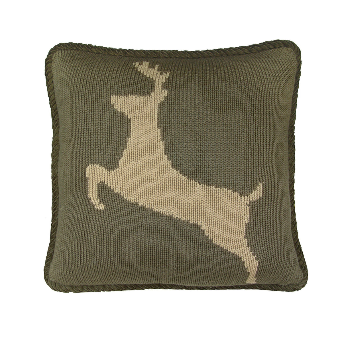 Knitted Deer Reversible Throw Pillow, 17" x 17", Deer, 1PC