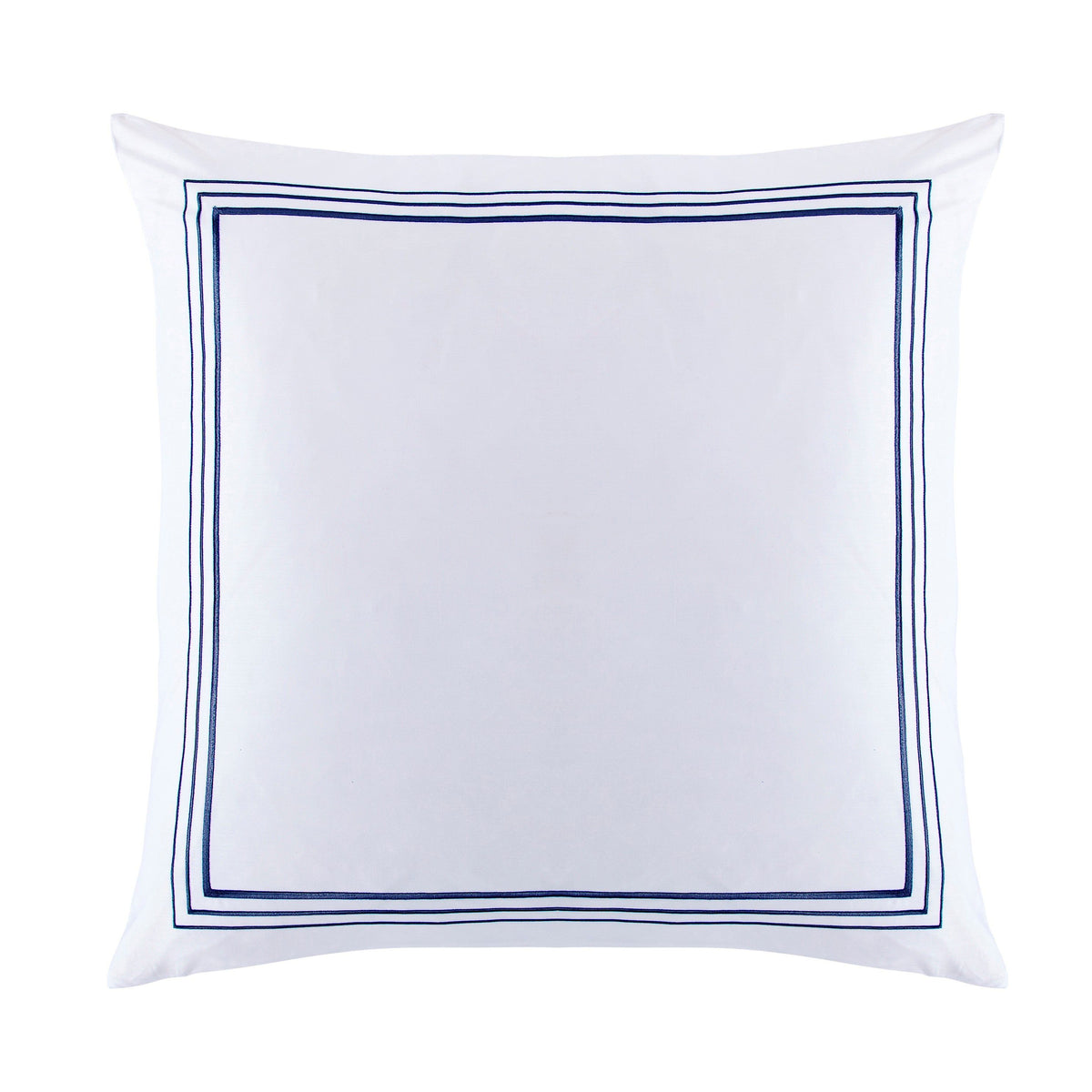 Embroidered Border Euro Sham, 27" x 27", Navy, 1PC