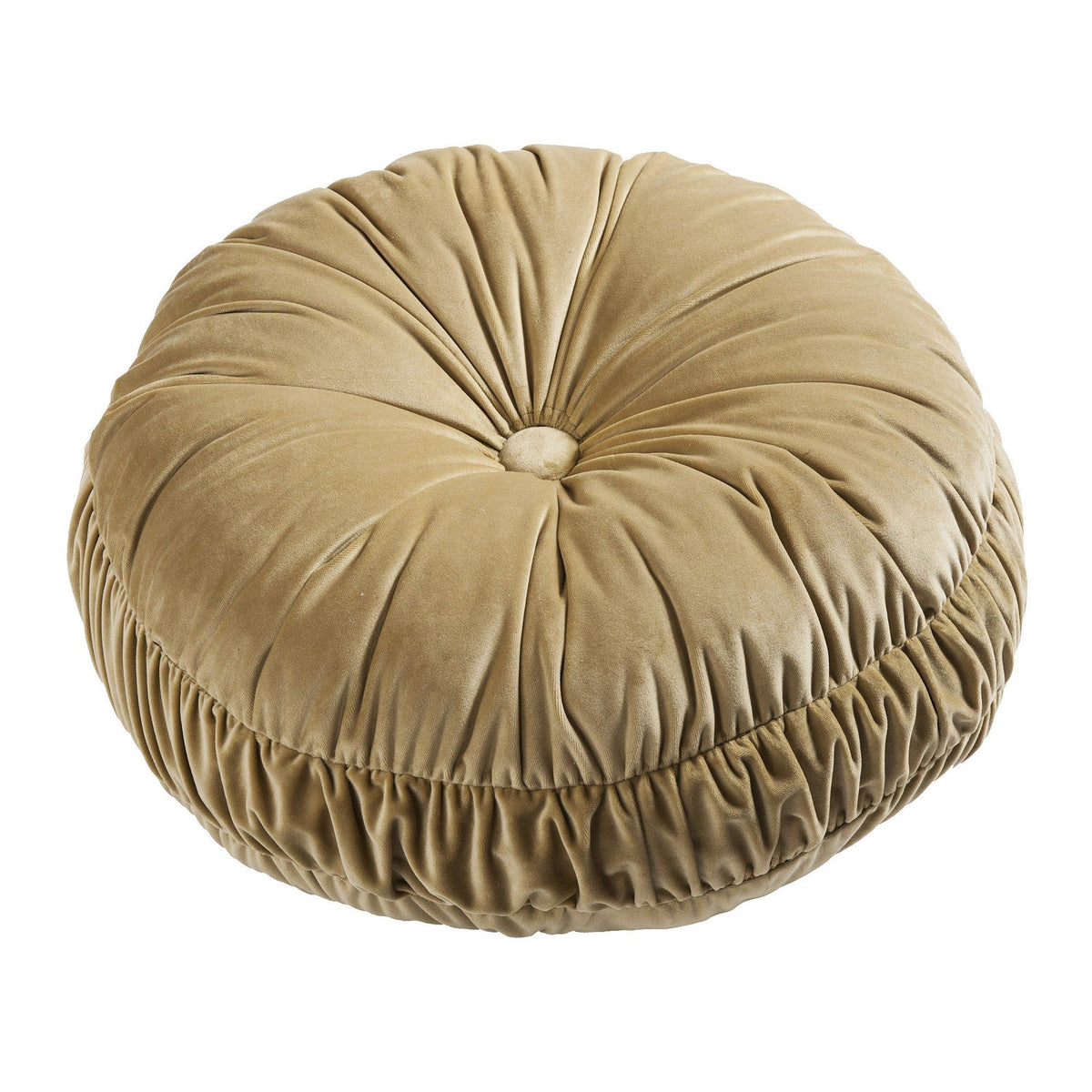 Loretta Plush Gold Velvet Round Pillow, 18", 1PC