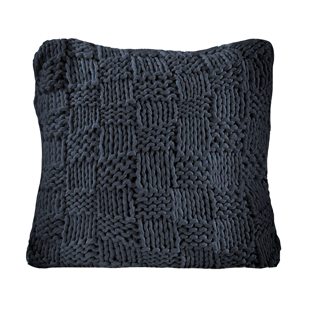 Chess Knit Euro Sham, 27" x 27", Navy, 1PC