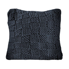 Chess Knit Euro Sham, 27" x 27", Navy, 1PC