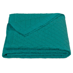 Linen Cotton Diamond Quilt, Full/Queen, Turquoise, 1PC