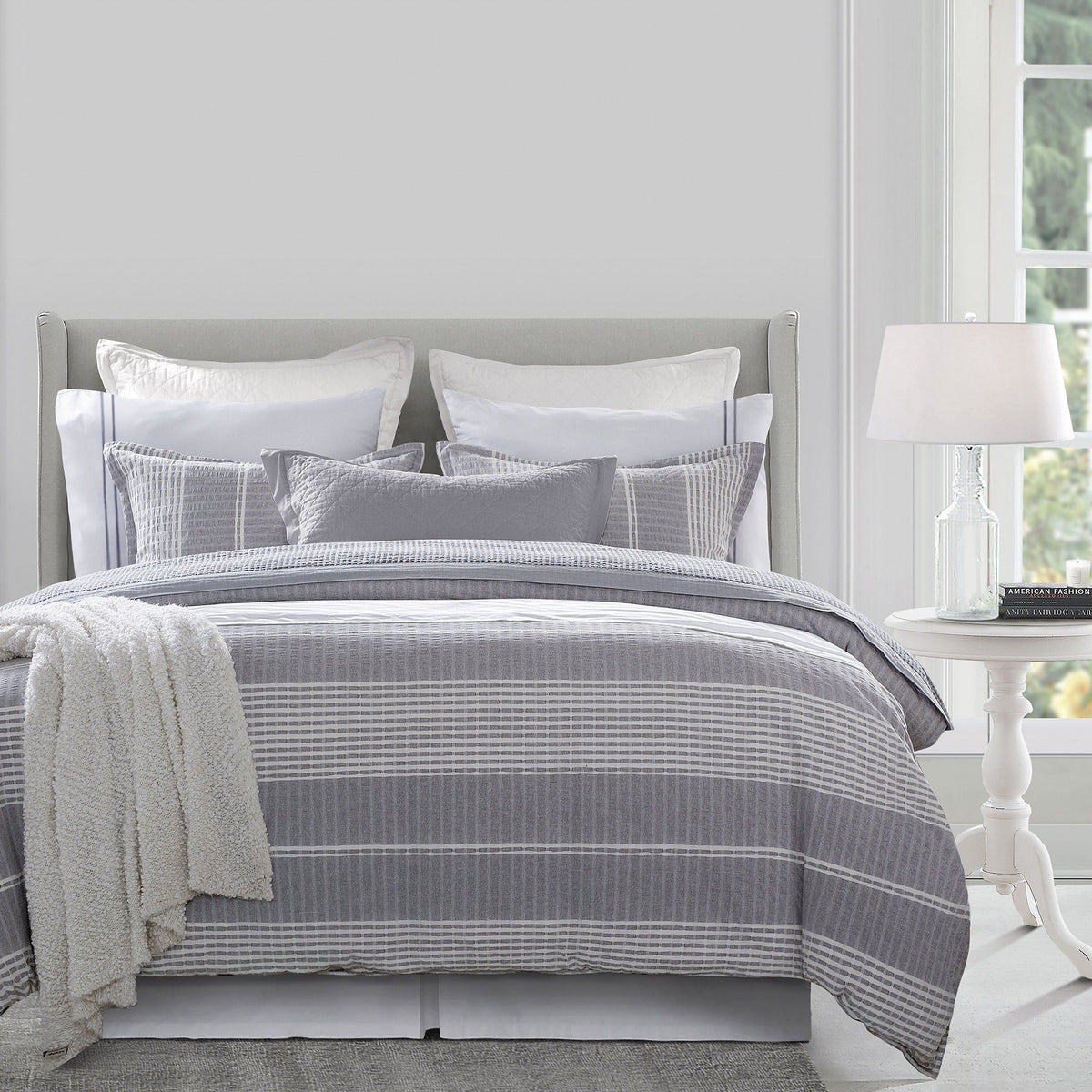 Lane Stripe Duvet Cover Set, Super Queen, 3PC