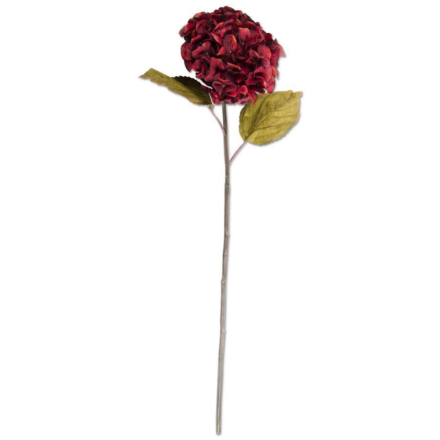 30" Burgundy Hydrangea Two Leaf Stem