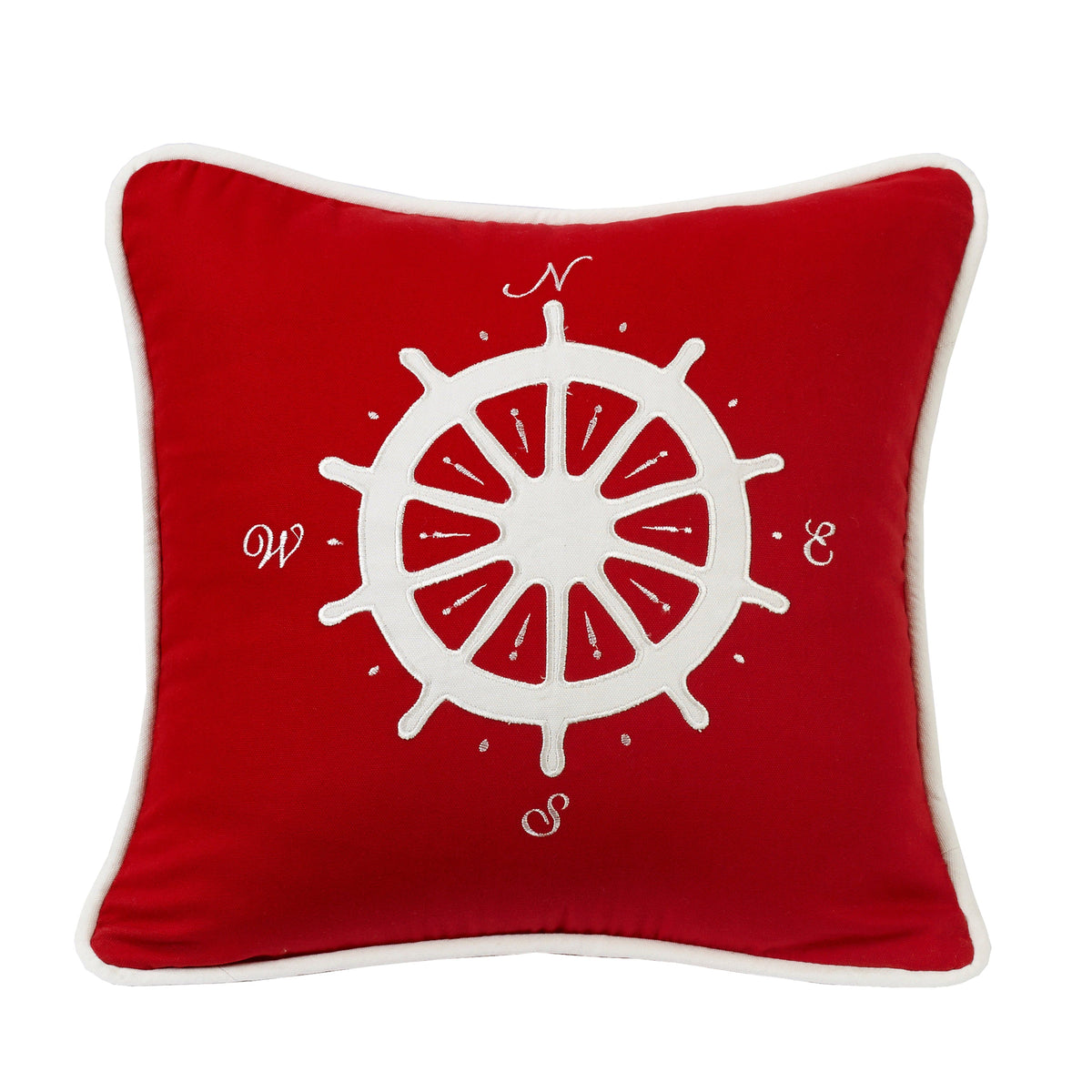 Red Compass Appliqué Pillow, 18" x 18", 1PC