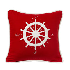 Red Compass Appliqué Pillow, 18" x 18", 1PC
