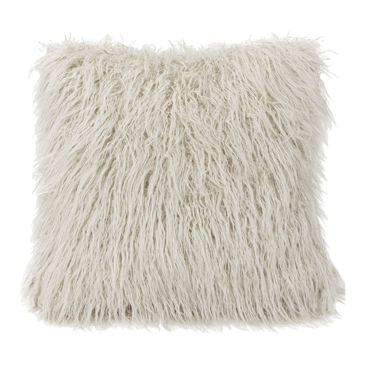 Mongolian Faux Fur Euro Sham, 27" x 27", White, 1PC